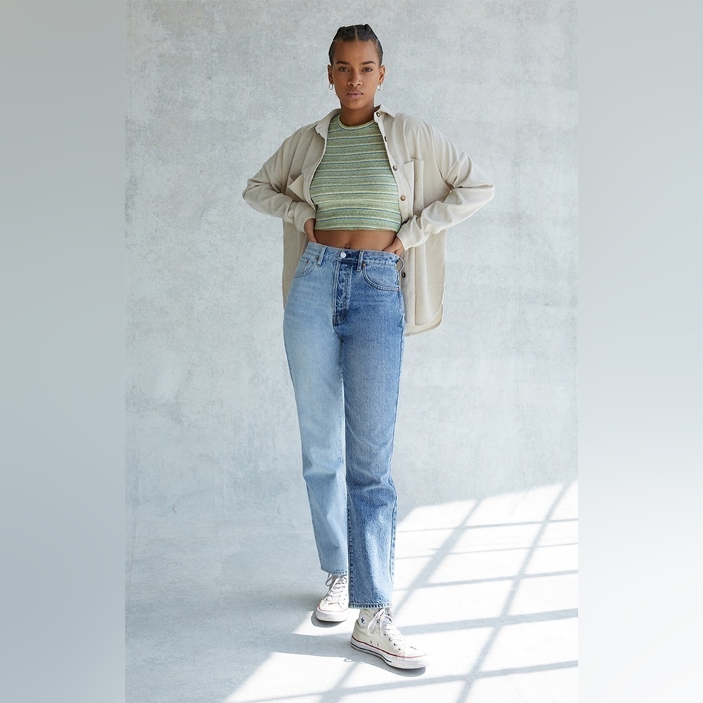 PacSun Women’s Eco Two-Tone Blue Dad Jeans Size 25